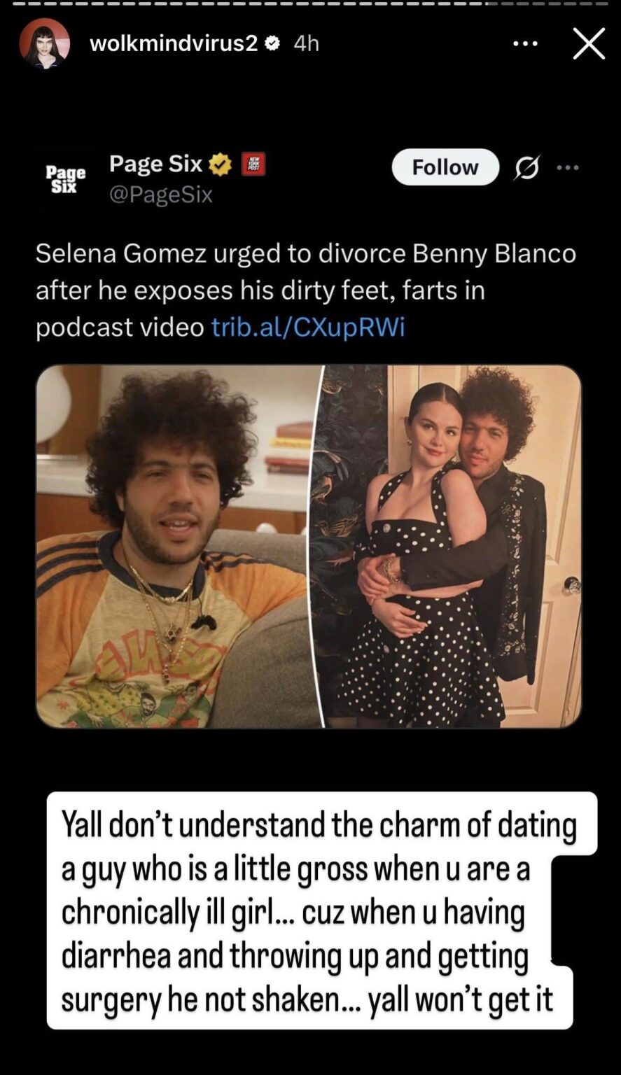 American actress, Ivy Wolk reacts to viral Selena and Benny’s relationship discourse following later’s mic fart video American actress, Ivy Wolk reacts to viral Selena and Benny's relationship discourse following later's mic fart video