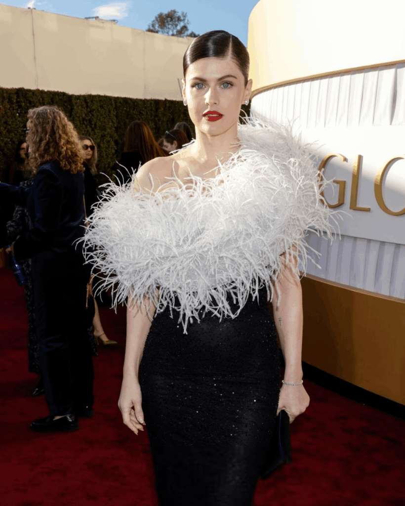 Alexandra Daddario at the 2025 Golden Globe Ceremony