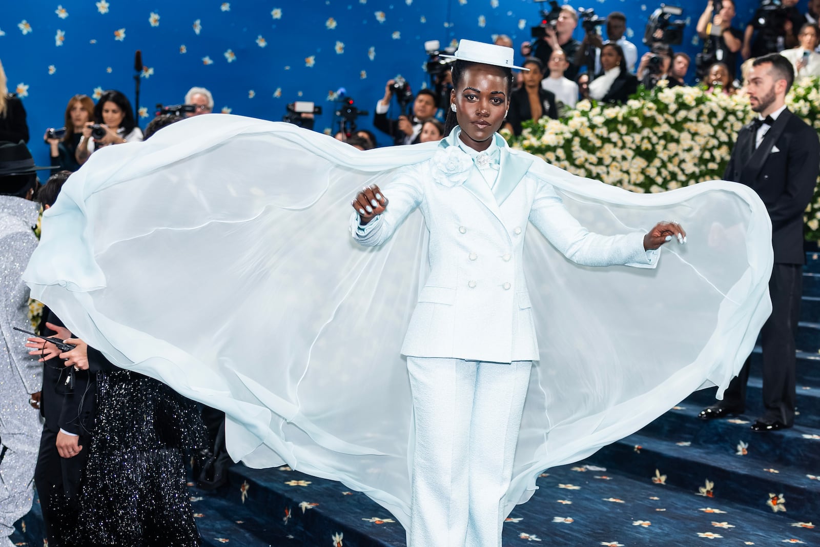 Lupita Nyong'o at the 2025 Met Gala, celebrating "Superfine: Tailoring Black Style" at the Metropolitan Museum of Art in New York City.