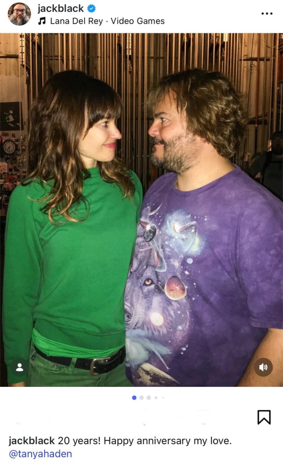 Jack Black celebrates his 20th wedding anniversary with wife Tanya Haden: ‘20 years! Happy anniversary my love.’