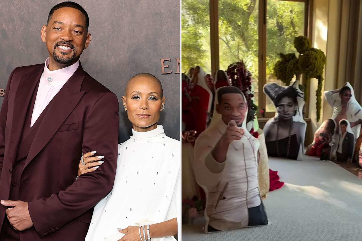 Will Smith and Jada Pinkett Smith; Life-sized pillows of the Smith family Jada Pinkett Smith/Instagram