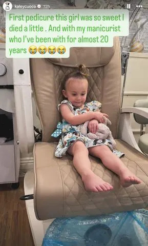 Kaley Cuoco posted a photo of her daughter Matilda, 2, having her first pedicure Kaley Cuoco/Instagram