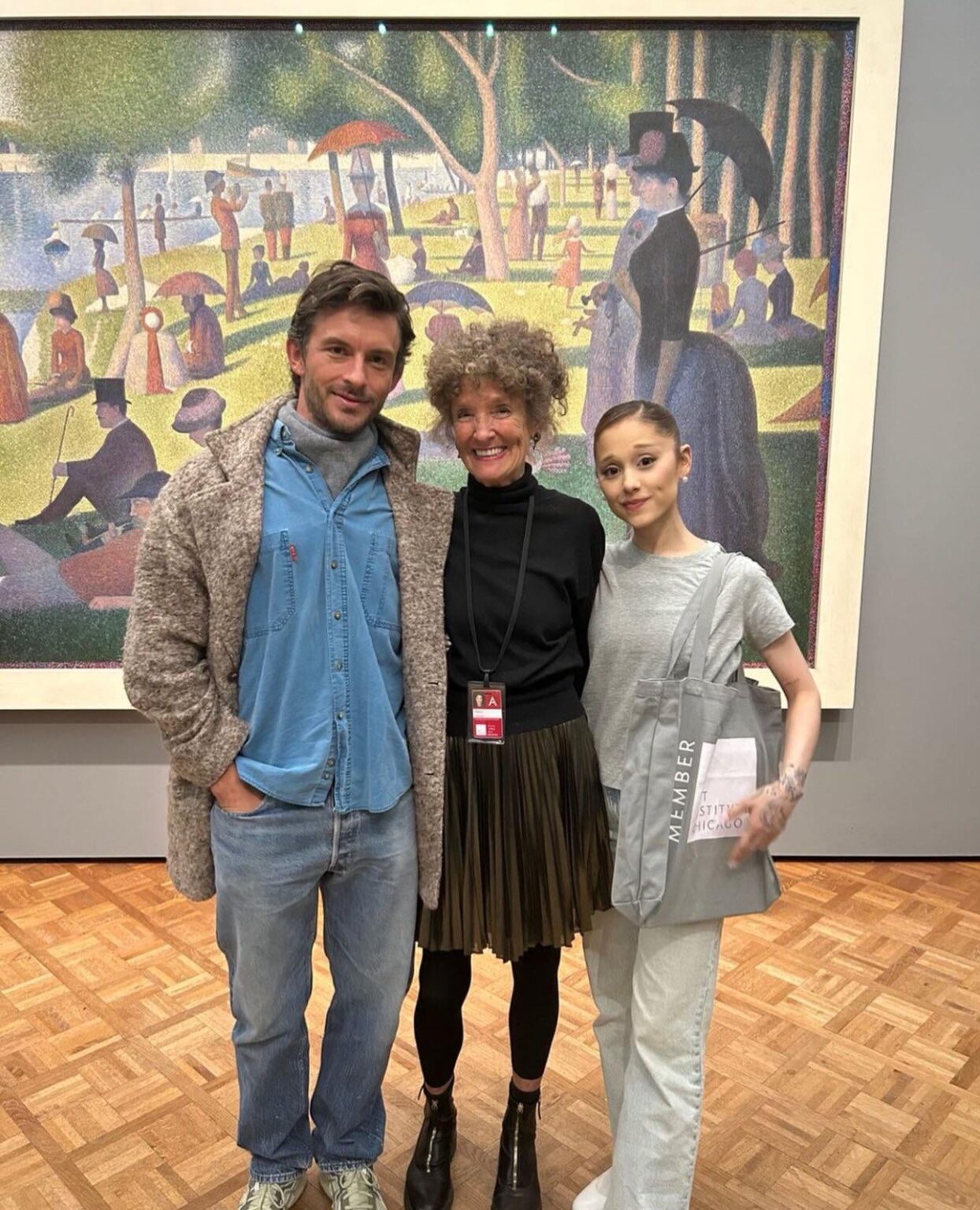Ariana Grande and Jonathan Bailey at The Art Institute of Chicago