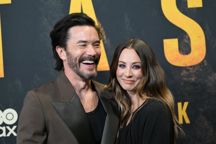 Tom Pelphrey and Kaley Cuoco at the New York premiere of HBO’s "Task" in September 2025.