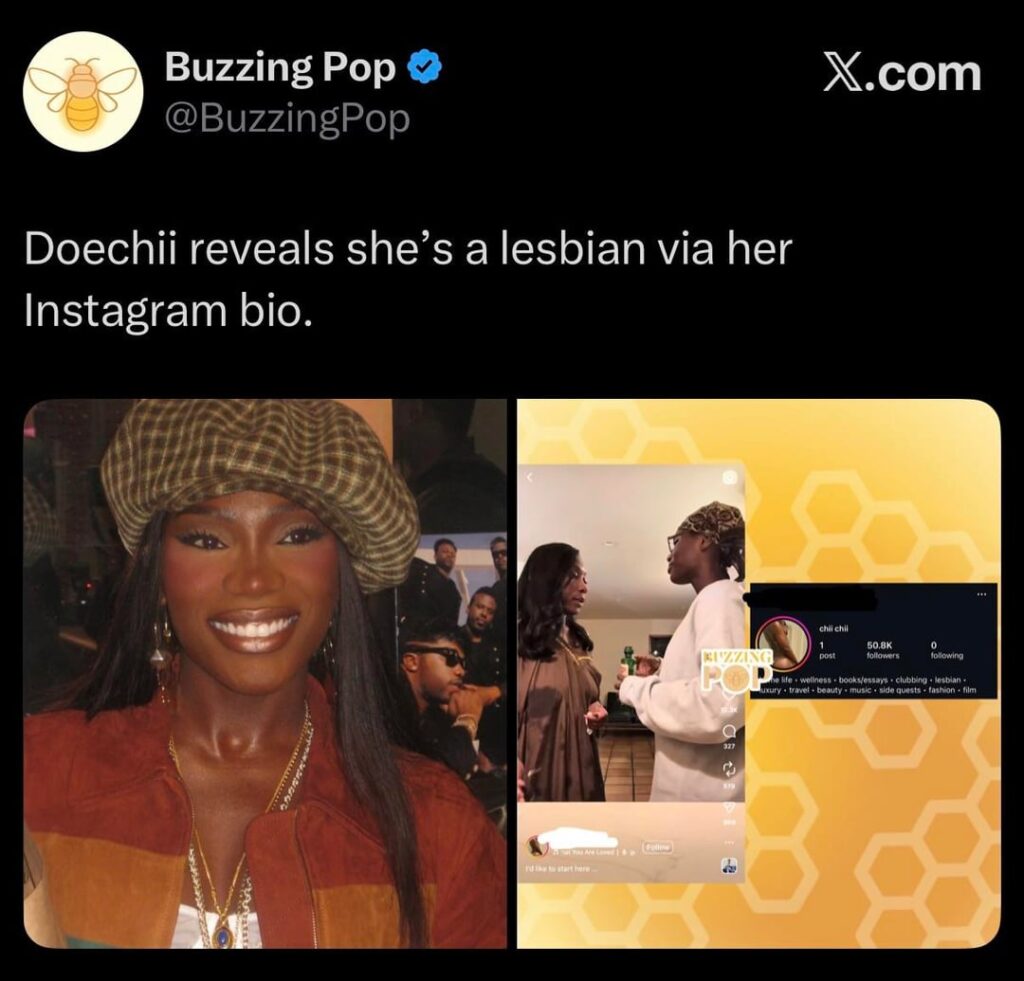 Doechii reveals she’s lesbian via her Instagram bio