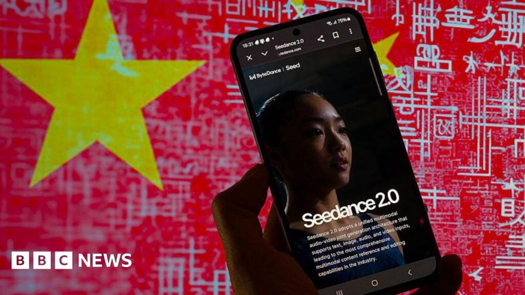 What is Seedance? The Chinese AI app sending Hollywood into a panic A Chinese woman checks her phone, with a sign in the background reads "I heart Beijing"