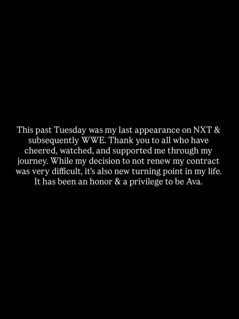 Ava aka Simone Johnson, Dwayne Johnson's daughter, has left WWE after 6 years. She tweets "and now that i can say this with my full chest, f--k ice and that entire administration" before deactivating.