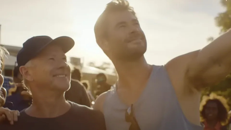 Chris Hemsworth (R) and his father Craig (L) in 'Chris Hemsworth: A Roadtrip to Remember'