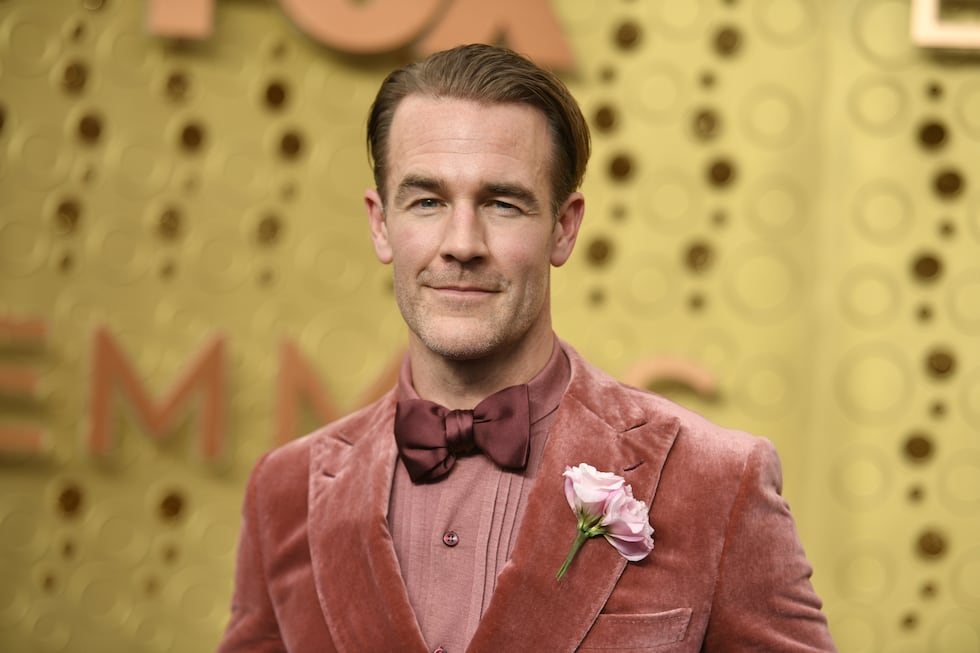 FILE - James Van Der Beek arrives at the 71st Primetime Emmy Awards on Sunday, Sept. 22, 2019,...