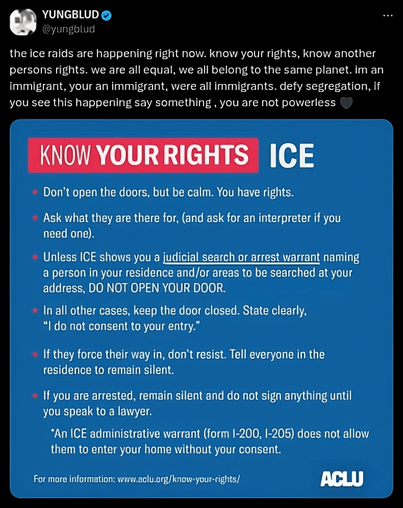 Yungblud speaks out against ICE