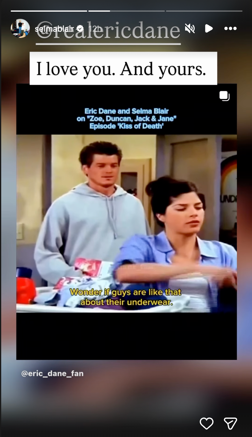 Scene from a sitcom featuring two characters discussing underwear.