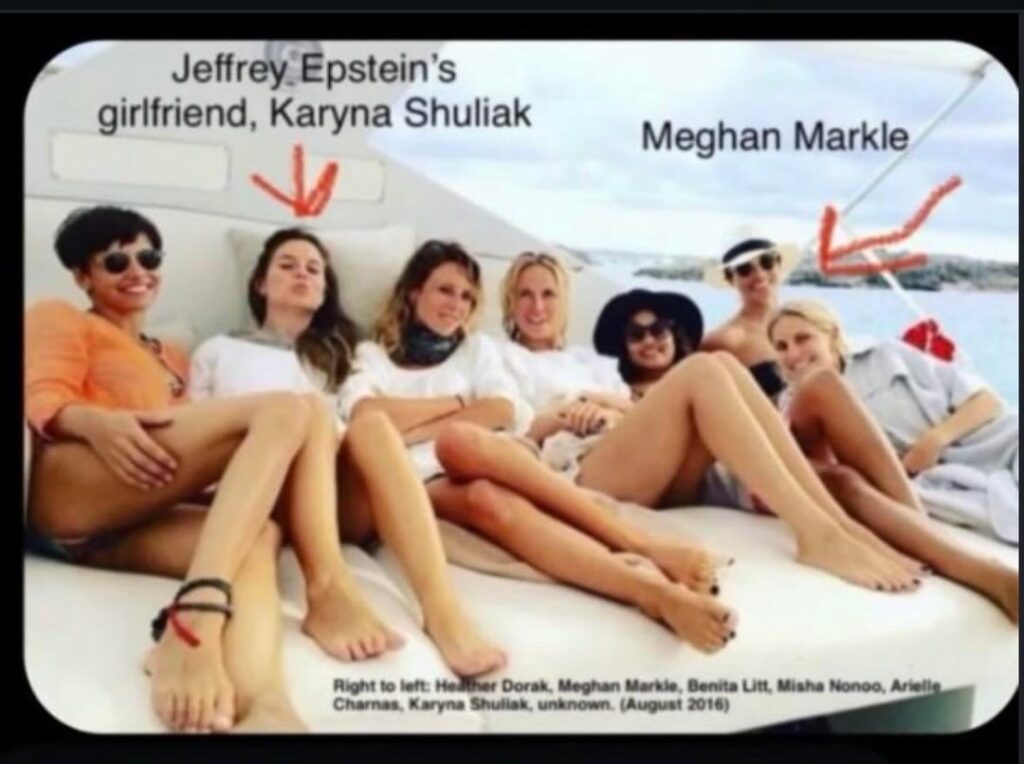 Meghan Markle being friends with Karyna Shuliak, Epstein’s longtime girlfriend he was planning to marry and he left most of his wealth to…?