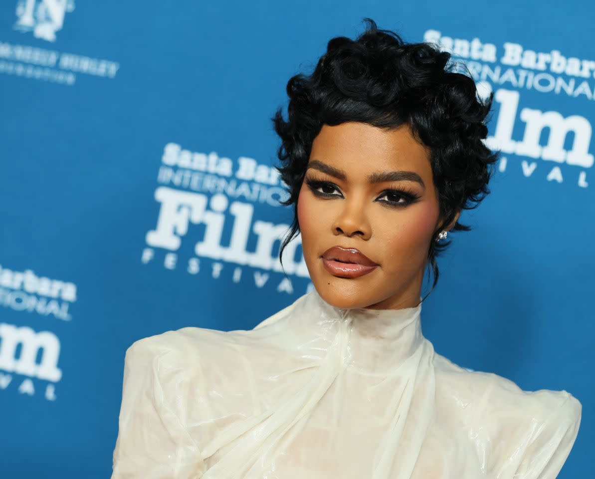 Teyana Taylor with her classic curly pixie earlier this month Getty