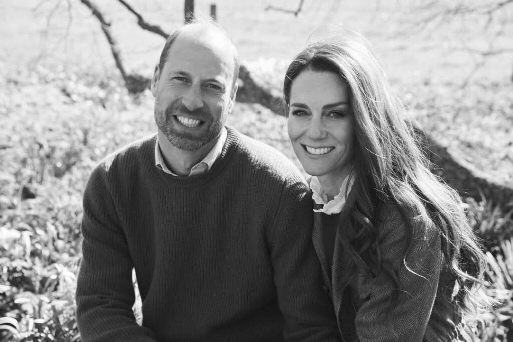 William and Catherine release new portrait, taken last year in Norfolk, for Valentine’s Day.