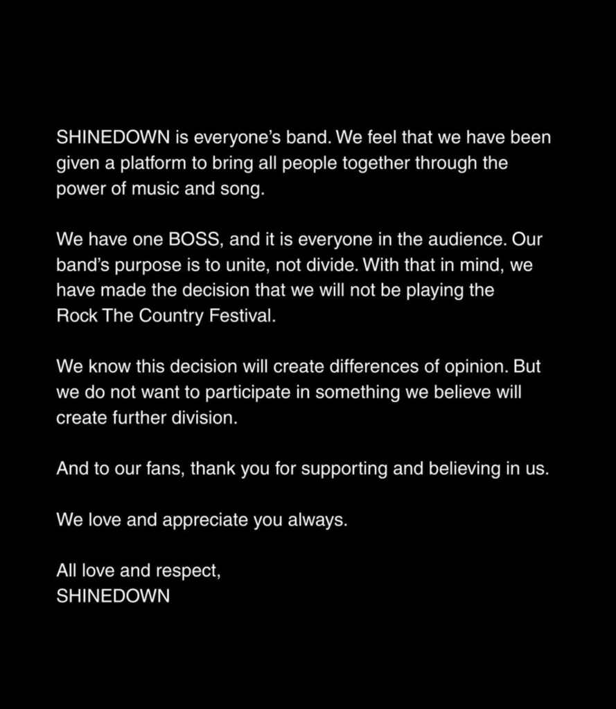 Shinedown Drop Out Of MAGA-Associated ‘Rock The Country’ Festival After Drummer Called Ludacris A “Coward” For Doing The Same