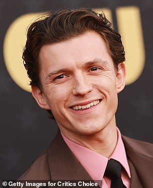 One actor with a striking baby-face is Zendaya's boyfriend Tom Holland (pictured in January 2024)