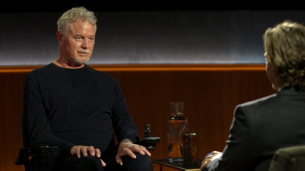 Eric Dane, left, and Brad Falchuk in an episode of "Famous Last Words."