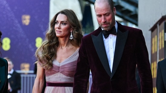 The royal couple made quite a stunning appearance at the BAFTA British Academy Film Awards at the Royal Festival Hall. While Prince William, Prince of Wales, wore a suave tuxedo, Catherine, Princess of Wales, slipped into a fairytale-esque pink gown. This is the couple's first appearance at BAFTA since 2023. (AFP)