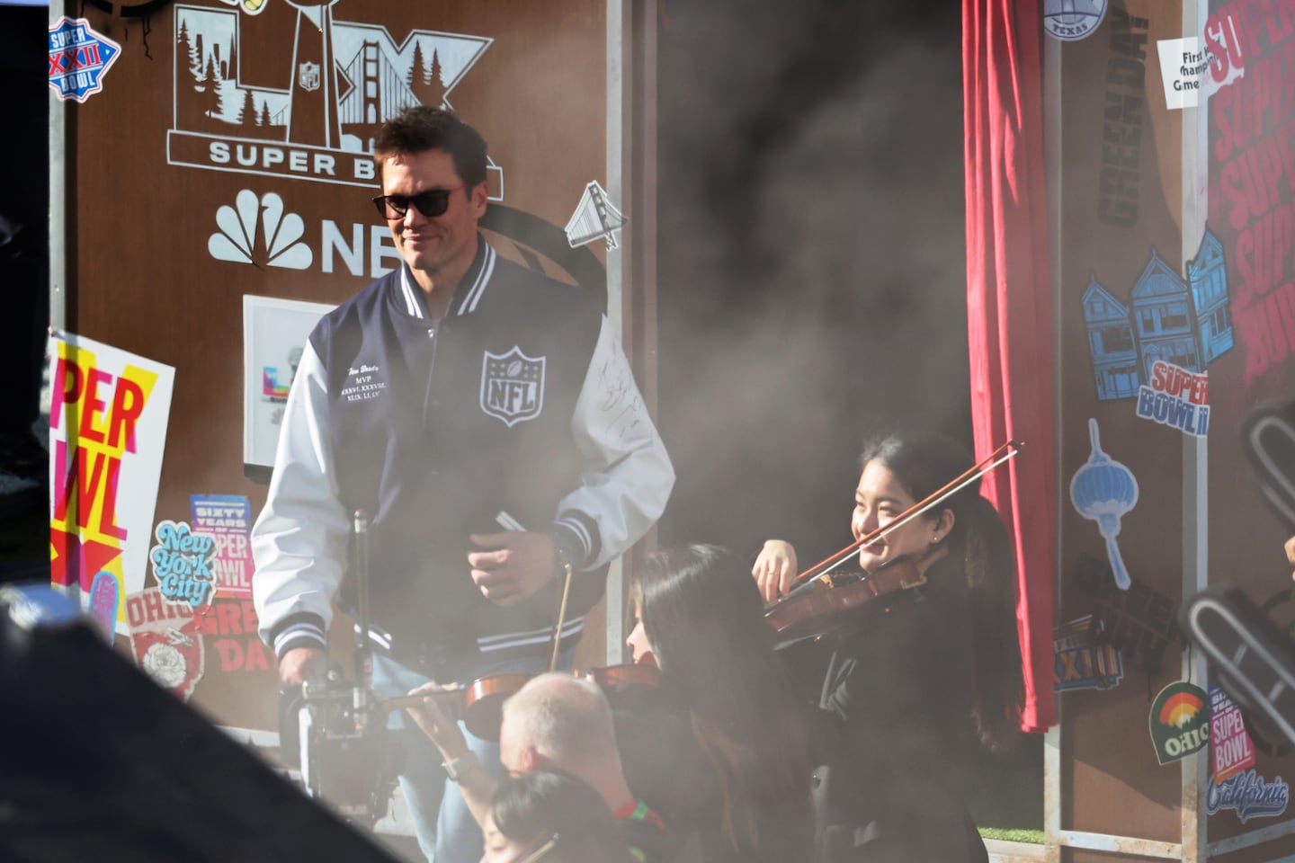 Tom Brady took the stage during Super Bowl LX.