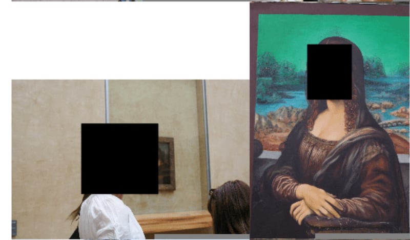 Redacted Images from the Epstein files include that of the Mona Lisa