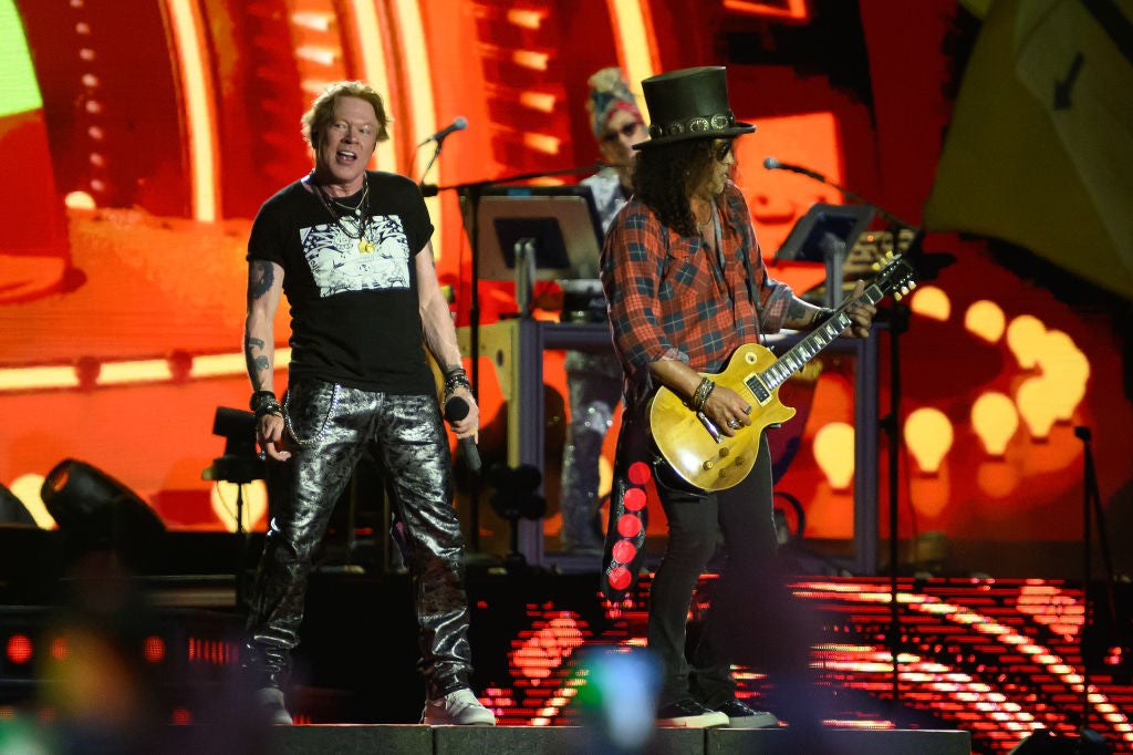 Axl Rose and Slash of Guns N’ Roses, whose music ended up not featuring in the ‘Melania’ documentary