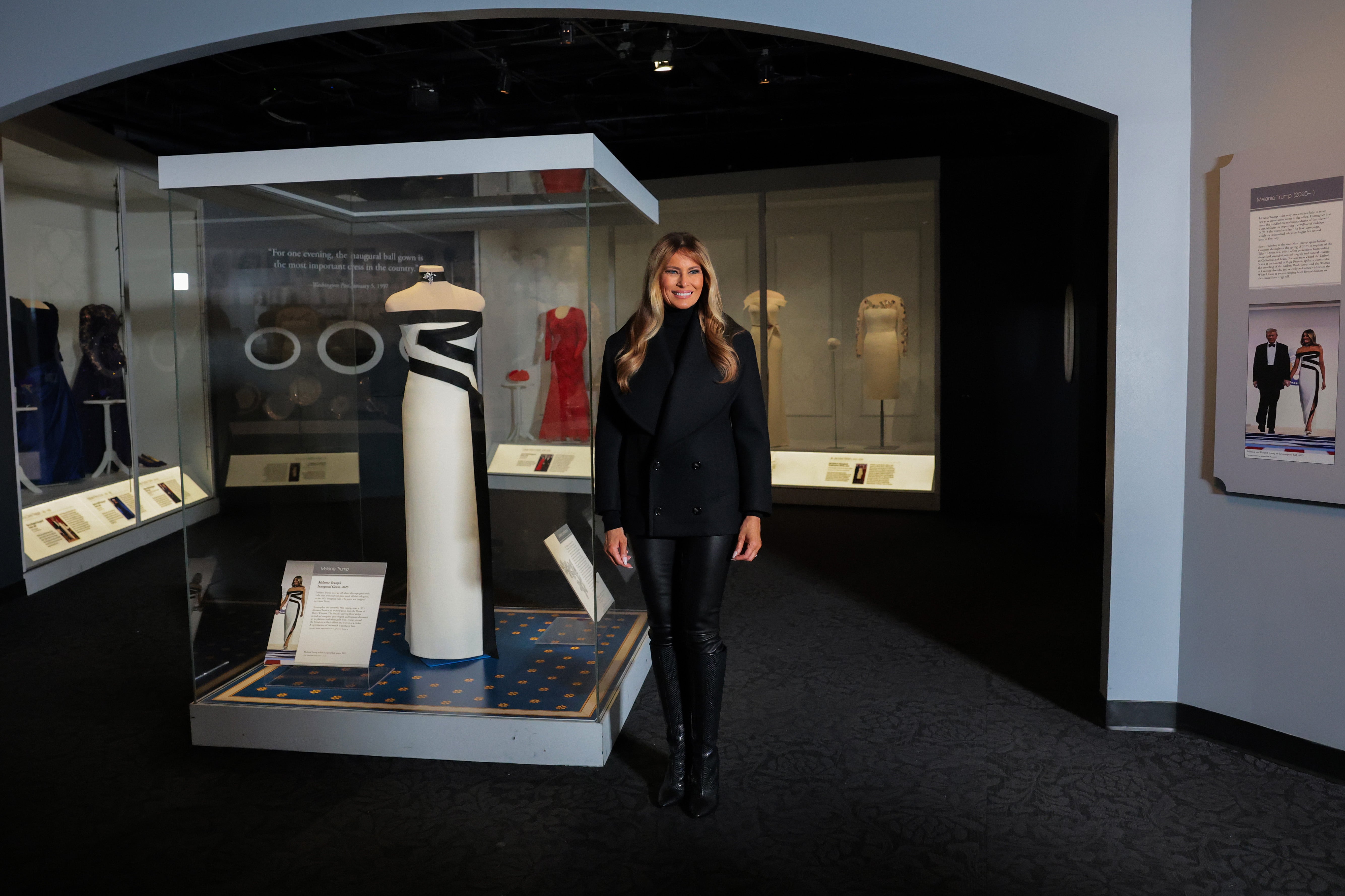 The first lady was promoting the display of her inaugural gown at the Smithsonian National Museum of American History’s First Ladies collection