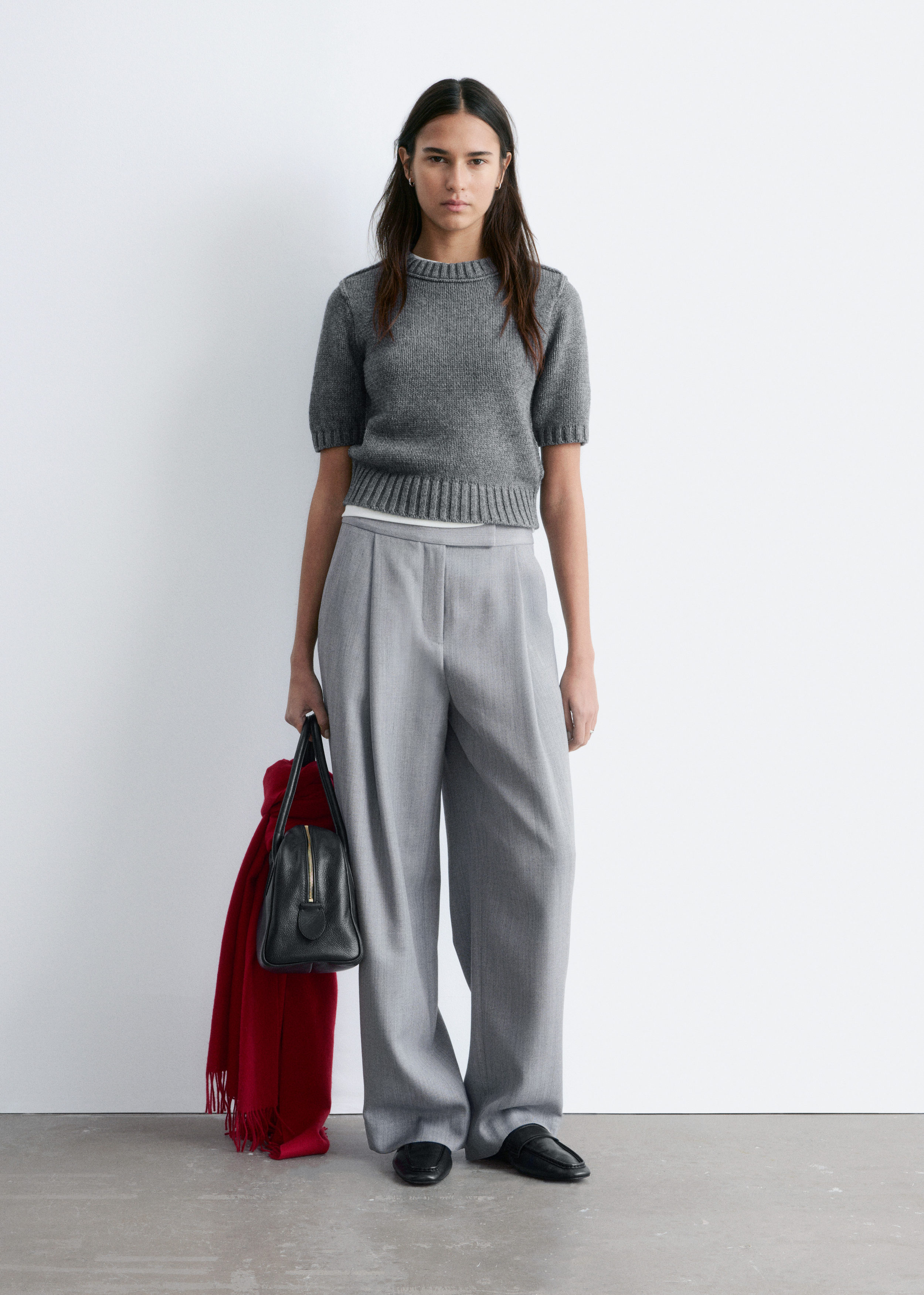 Wool-Blend Tailored Trousers