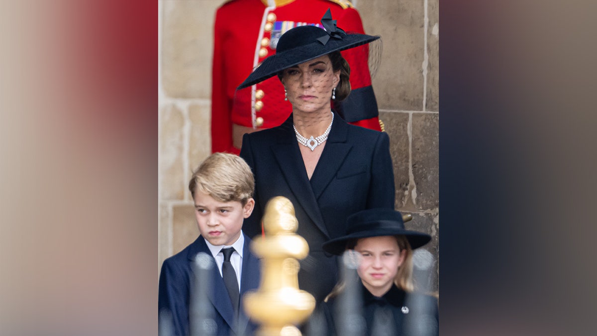 Princess Catherine and her children at Queen Elizabeth's funeral