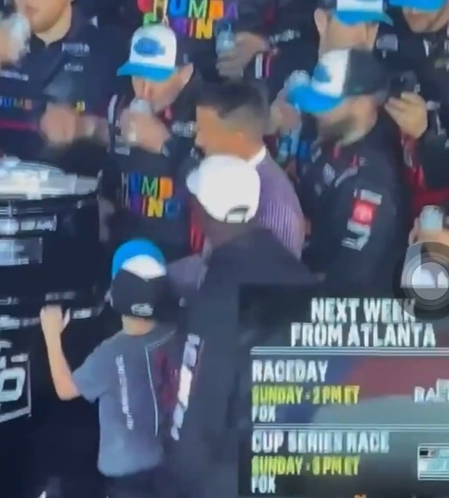 This footage of NBA legend Michael Jordan engaging with a young NASCAR fan is viral on every social media network