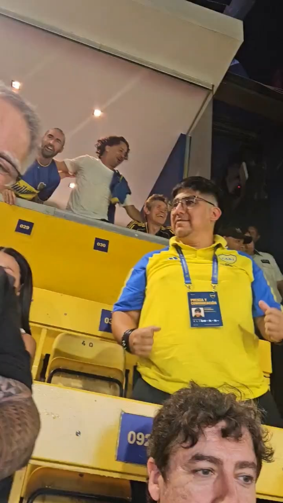 Willem Dafoe at the Boca Juniors vs Newell's match in Buenos Aires, Argentina (February 1, 2026)