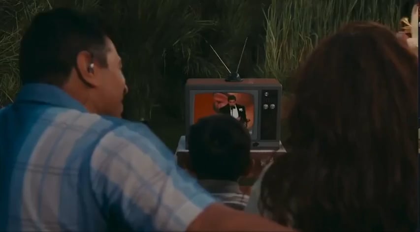Bad Bunny giving his Grammy to five year old actor Lincoln Fox, who is playing a younger version of Bad Bunny during his superbowl halftime performance.