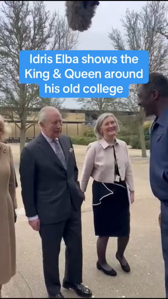 Idris Elba credits a grant from the King’s Trust (formerly the Prince’s Trust) as being a pivotal moment in his acting career, today he showed the King & Queen around his old college in Dagenham