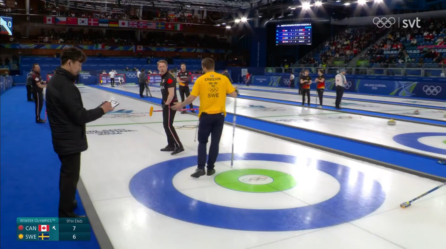 Heated argument breaks out between Canada and Sweden on the Olympics’ men’s curling sheet over cheating accusations