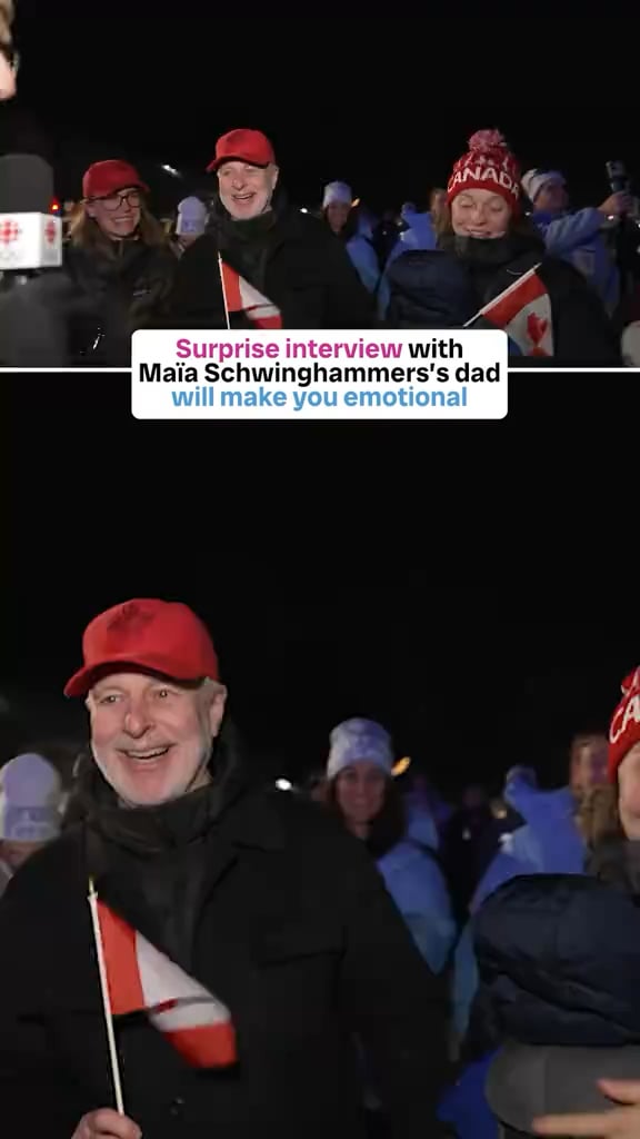 While doing interviews in the streets of Livigno, a CBC interviewer finds Canadian Olympian Maïa Schwinghammer's dad, who cries talking about watching his daughter compete at Milano Cortina 2026