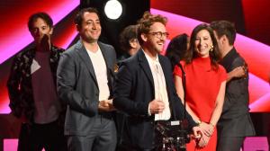 Michael Heimler, Clint Bentley and Ashley Schlaifer at the 2026 Film Independent Spirit Awards held at the Hollywood Palladium on February 15, 2026 in Los Angeles, California.