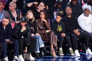 Chris Ivery, Ellen Pompeo, Kelly Rowland, Tim Weatherspoon and Steve Stoute at The 2026 NBA All-Star Game held at the Intuit Dome on February 15, 2026 in Los Angeles, California.