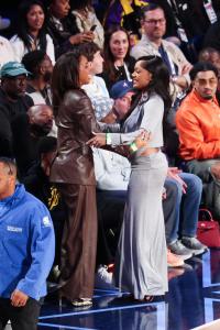 Kelly Rowland and GloRilla at The 2026 NBA All-Star Game held at the Intuit Dome on February 15, 2026 in Los Angeles, California.