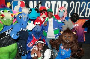 Ro$ama and BigXThaPlug at The 2026 NBA All-Star Game held at the Intuit Dome on February 15, 2026 in Los Angeles, California.