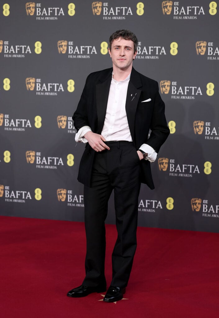 Paul Mescal attends the 2026 EE BAFTA Film Awards, Prada, 2026 BAFTA Film Awards, BAFTAs red carpet, Kate Hudson, Kerry Washington, Carey Mulligan, Michael B. Jordan, Paul Mescal, Sadie Sink, Akinola Davies Jr., Prada gown, Prada tuxedo, custom Prada, celebrity fashion, red carpet style