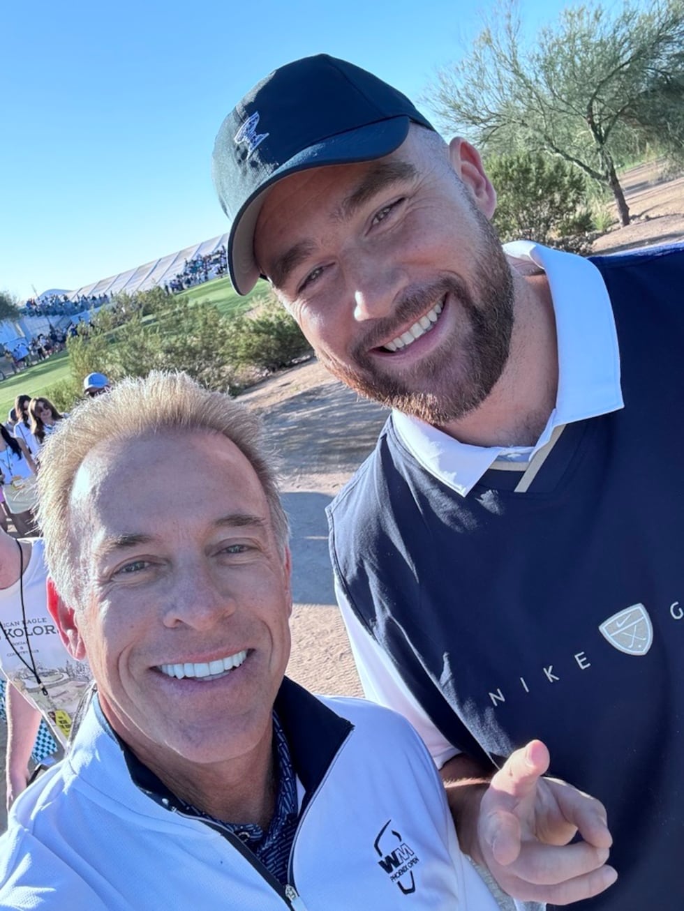 Travis Kelce also stopped to say hello and take a photo with Good Mooring Arizona's Scott...