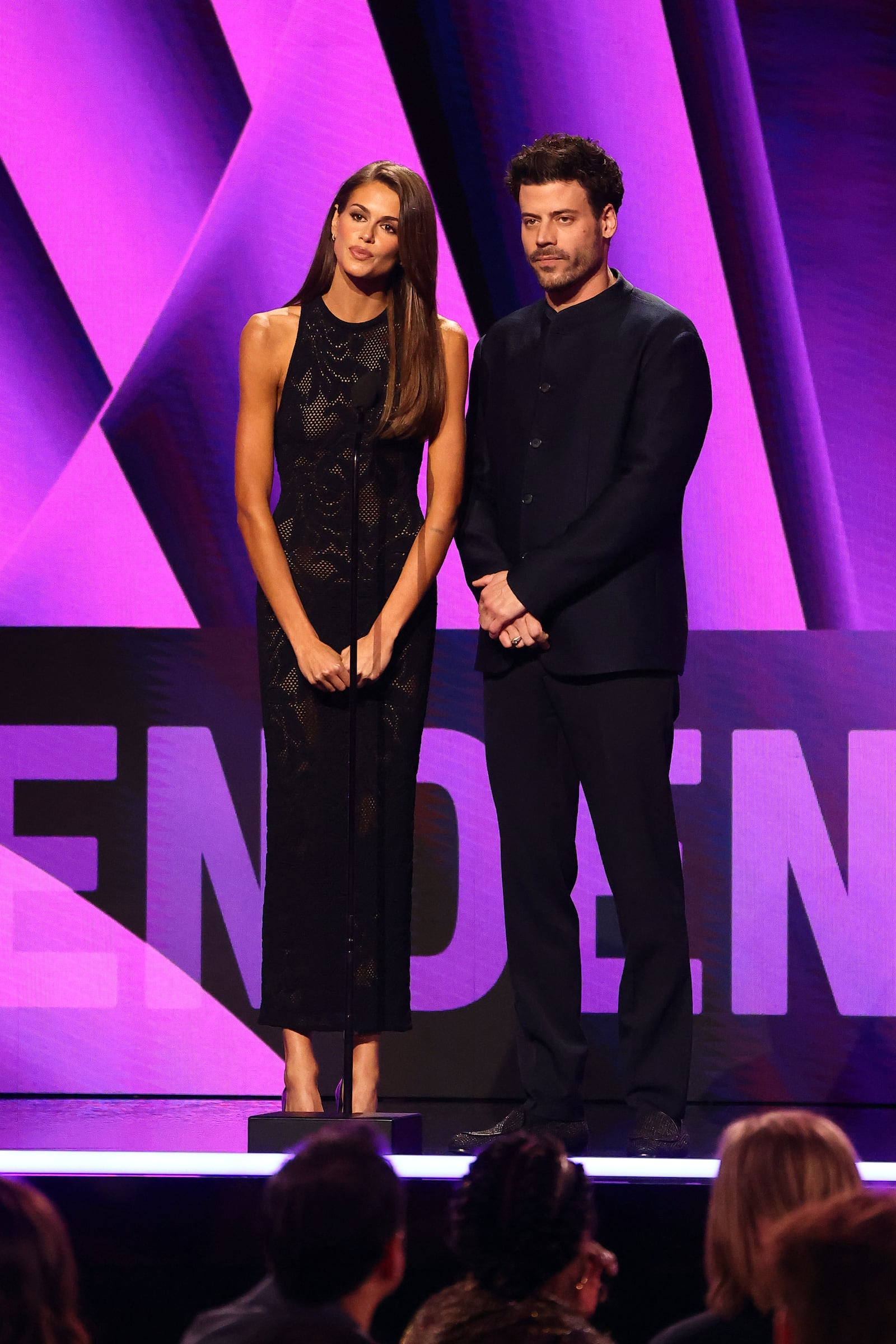 Kaia with François Arnaud at the 2026 Film Independent Spirit Awards at Hollywood Palladium, where the pair presented the award for "Best Nonscripted Series."