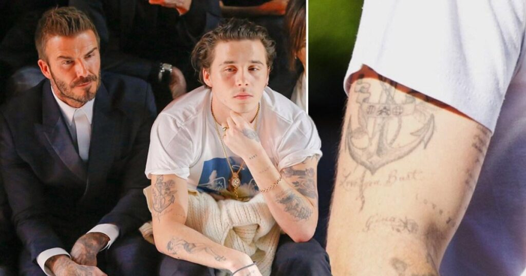 First look at Brooklyn Beckham’s ‘cutting’ cover-up of tattoo tribute to David