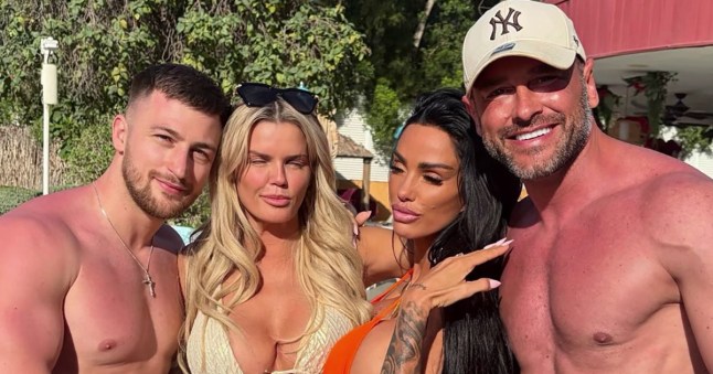 Kerry Katona and her boyfriend with Katie Price and her husband Lee Andrews
