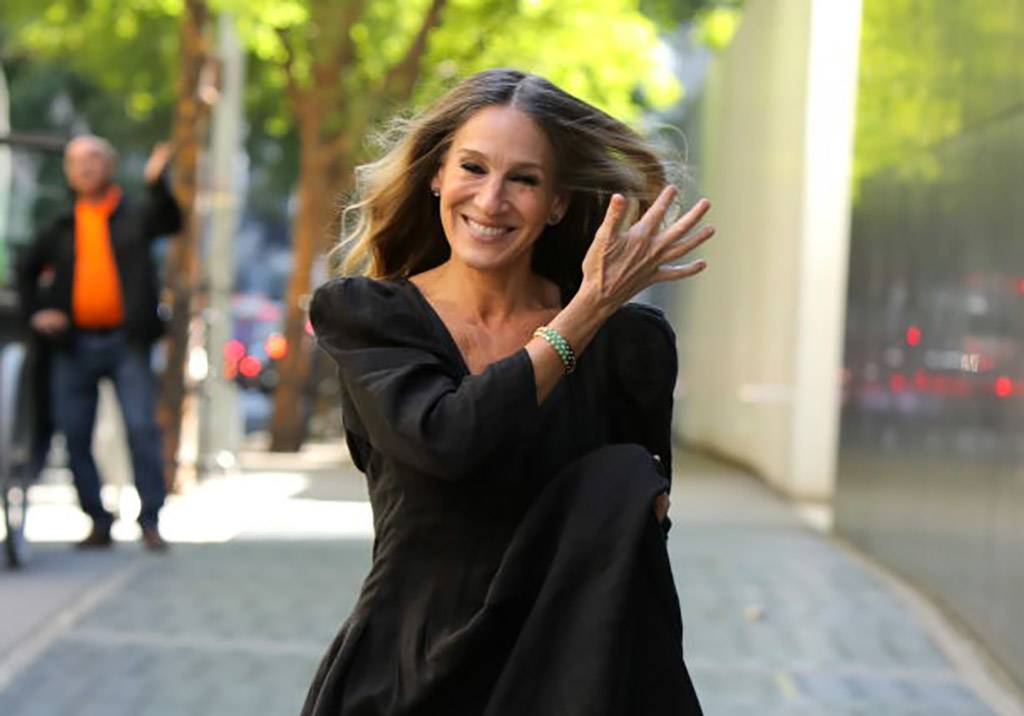 Parker walking down the street 