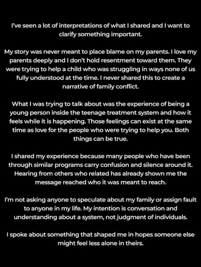 Instagram story by David Bowie's daughter