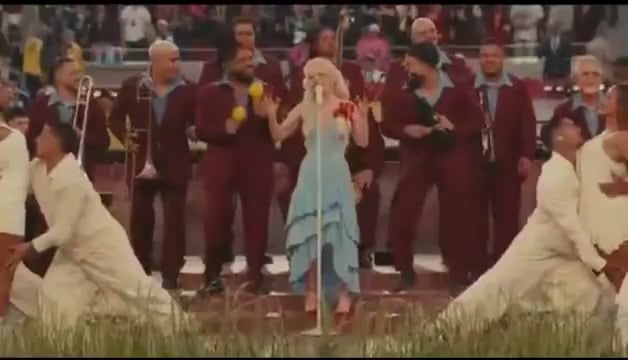 Lady Gaga sings salsa ver of Die With A Smile during the Halftime show