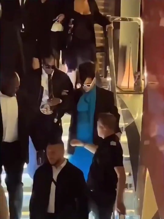 Rihanna realized she ignored his hand so she gave him a hug instead