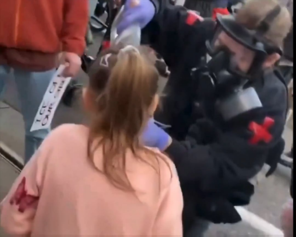 ICE is now using tear gas against children. This happened during a bike ride and march in memory of Alex Pretti in southwest Portland. The girl is believed to be 7 years old.