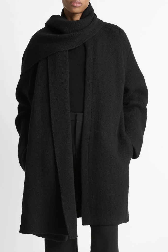 Vince, Draped-Scarf Wool-Blend Car Coat (Was $698)