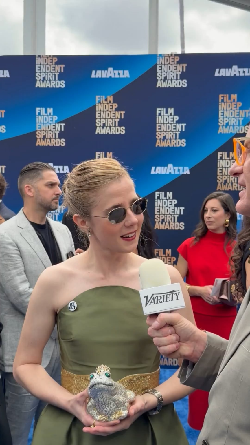 'The Pitt' star Taylor Dearden on her 'ICE OUT' pin at the Spirit Awards: "There’s no LA without immigrants"
